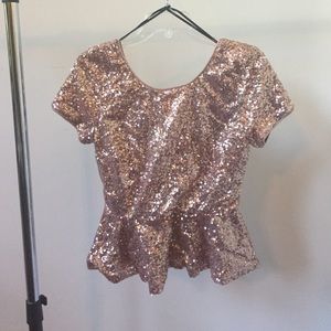 Sequin Peplum Top
