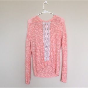 Pink laced sweater