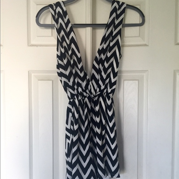 REDUCED Black & White Chevron Romper