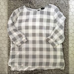 The Limited 3/4 Sleeve Checked Blouse