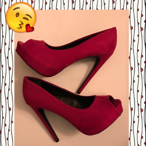 Forever 21 Shoes - Sexy Red Peep Toe Heel