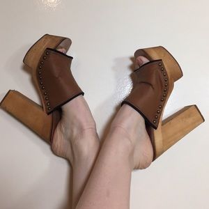 70's Inspired wooden heels