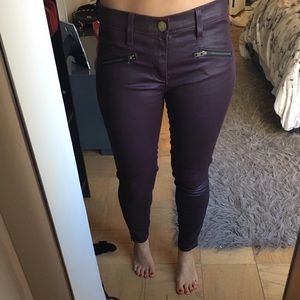 Size 27 Current Elliott Shiny Skinny Zipper Detail