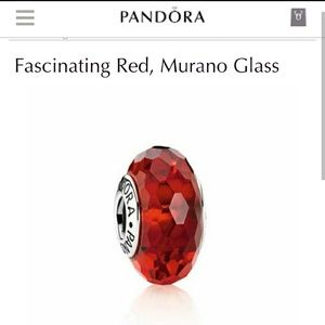 Pandora red Murano glass charm