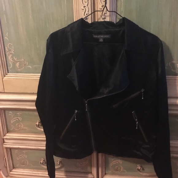 Christine Forti Silk black jacket size 12