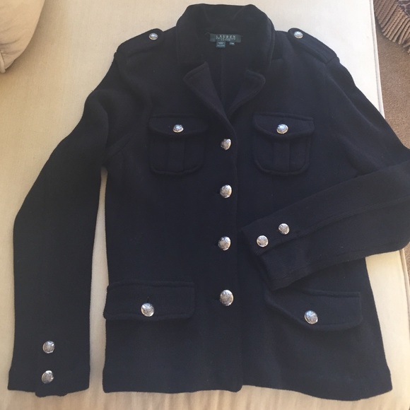 Black Ralph Lauren sweater jacket in size P/M