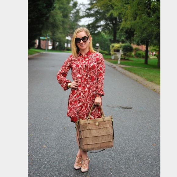 X SOLD Chocolate Suede Fringe Tory Burch X - Picture 3 of 4