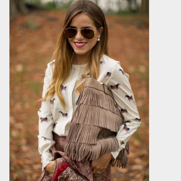 X SOLD Chocolate Suede Fringe Tory Burch X - Picture 4 of 4