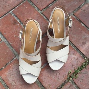 7.5 Franc Sarto Beige Wedges | platform sandals