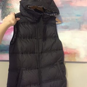 lululemon reversible down feather vest with hood