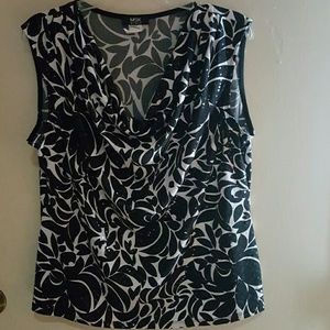 Floral print sequined sleeveless shirt
