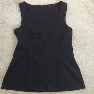 Theory Flattering Black Top with Back Zipper