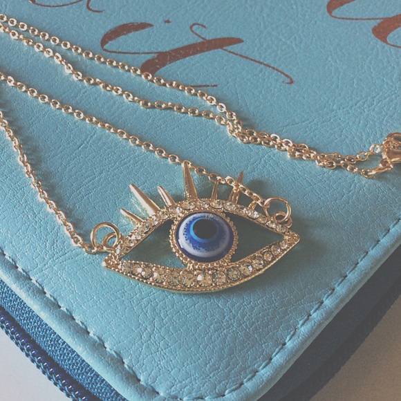 Rhinestone-Bling Protective Eye Necklace - Picture 2 of 3