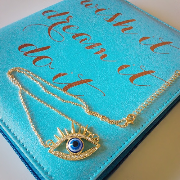 Rhinestone-Bling Protective Eye Necklace - Picture 3 of 3