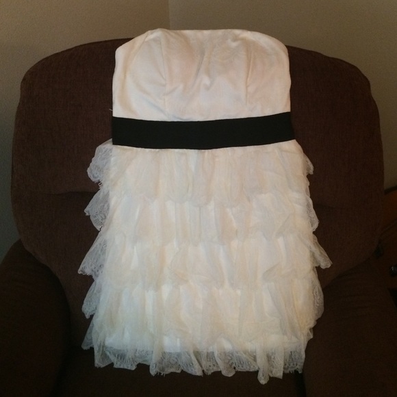 Strapless white dress