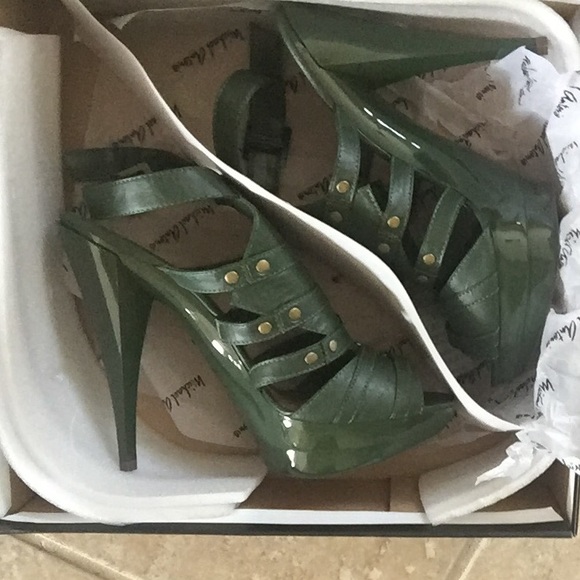 Olive green stiletto heel