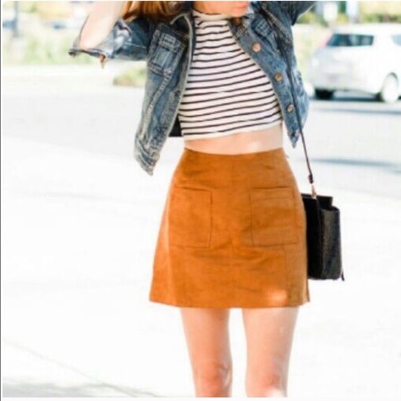 Vegan Suede Mini Skirt