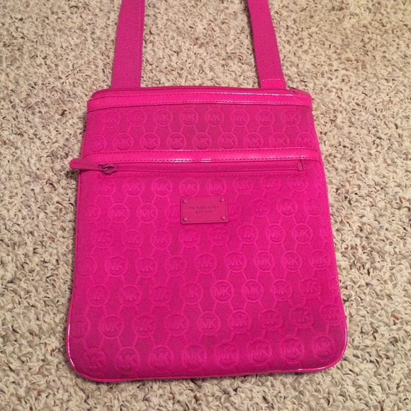 Michael Kors hot pink neoprene crossbody