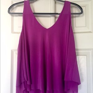 Purple Tank Top with Mesh Lining Details