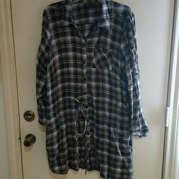 Flannel tunic dress