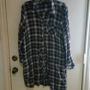 Flannel tunic dress