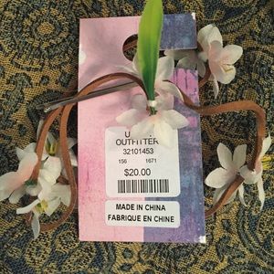 Urban Outfitters Pink Floral Leather Hair Braid-in