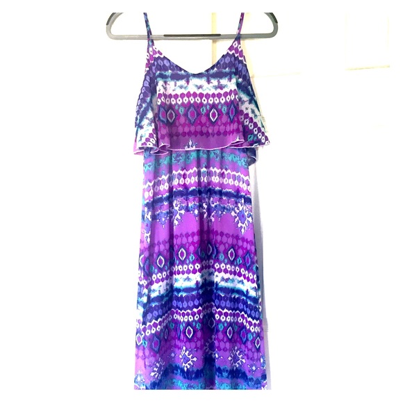 Purple & Aqua Pattern Maxi