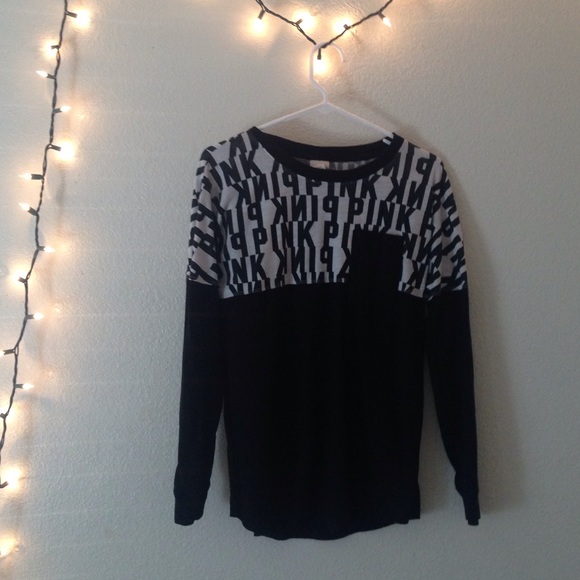 Victoria Secret Pink black and white long sleeve