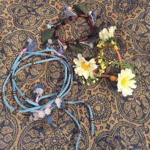 Free People Hair Set Floral Bun Wraps + Braid-in