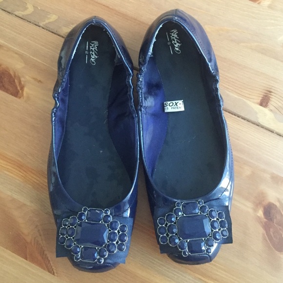 Royal Blue Jewel Embellished Flats