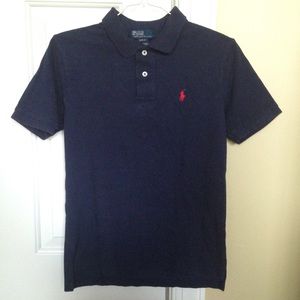 Navy Ralph Lauren Cotten Mesh Polo Shirt