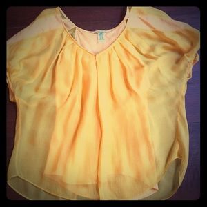 DVF Silk Layered Top w Openings in Front and Back