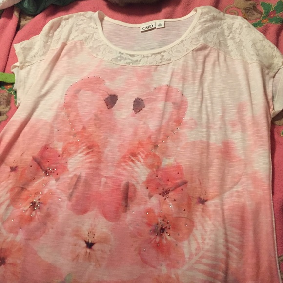 Cream shirt with lace