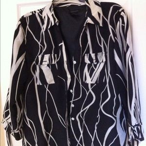 Black and white silk jacket