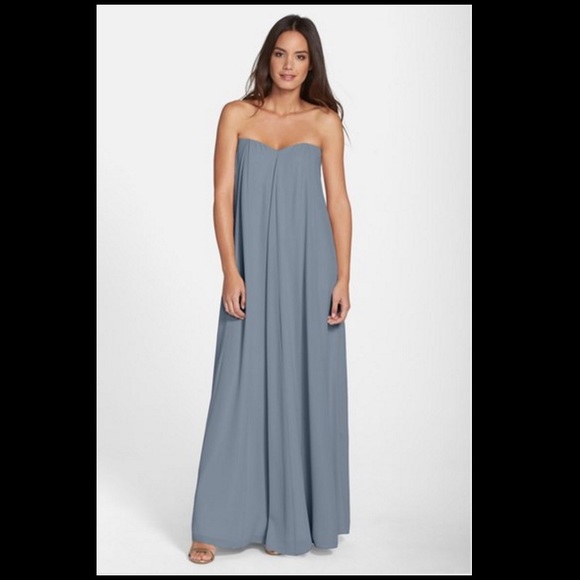 Lauren Conrad Natalie Crepe Gown: Ash size small - Picture 2 of 2
