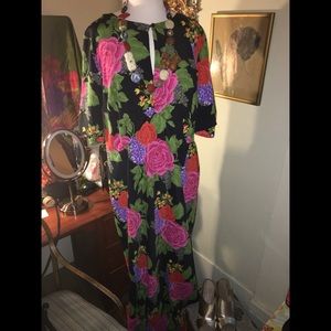 Maxi dress with tie back in floral print