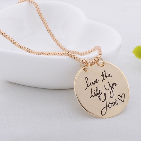 Gold Live the life you love Necklace - Picture 2 of 3