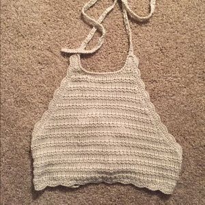 Cotton Candy Crochet Crop Top