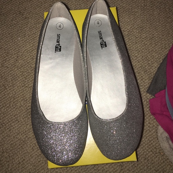 Silver Glitter Flats