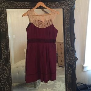 Anthropologie Floreat size 8 maroon dress