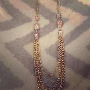 Gold and blush stoned necklace