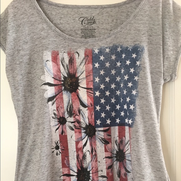 Cold Crush Tops - American Flag Daisy Top