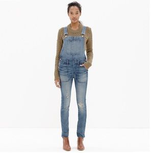 Madewell skinny overalls in Adrian wash