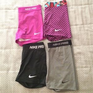 4 Nike pro compression shorts