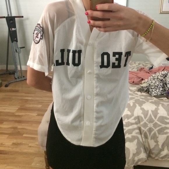 Tequila button up baseball tee