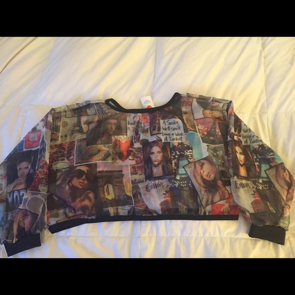 Multi Color Sheer Half Top - Picture 2 of 3