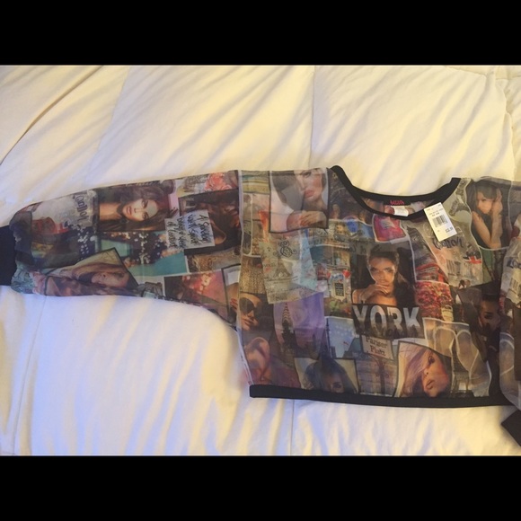Multi Color Sheer Half Top - Picture 3 of 3