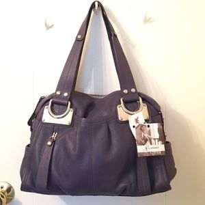Purple leather purse
