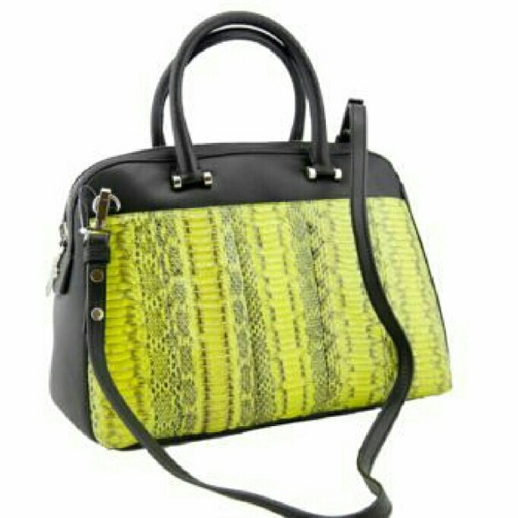 Snakeskin Nappa Trim Satchel