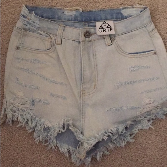 UNIF high waisted jean shorts